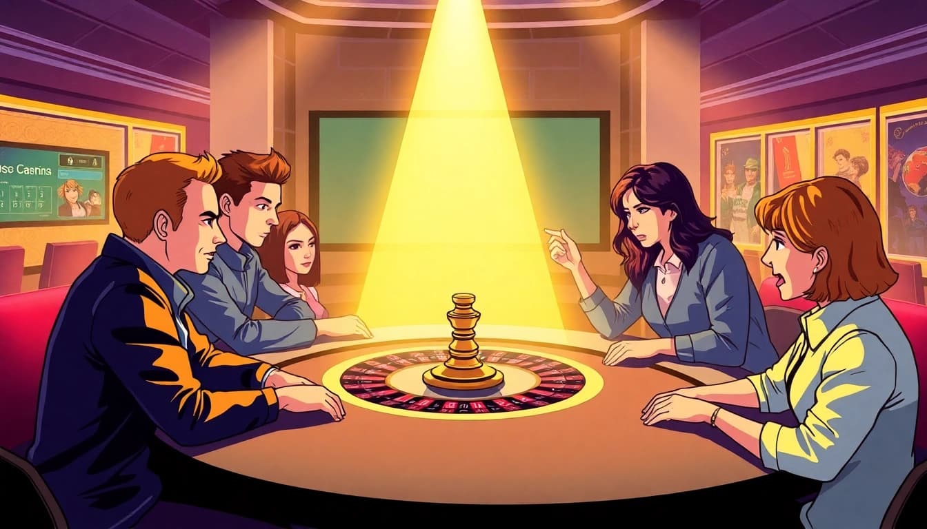 Spannende Spieler in einem Online Casino Echtgeld am Roulettetisch konzentriert.