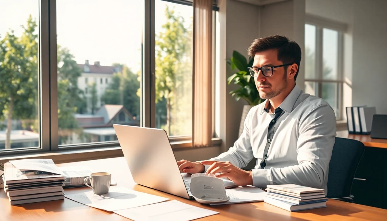 Headhunter Heidelberg analysiert Bewerbungsunterlagen in einem modernen Büro.