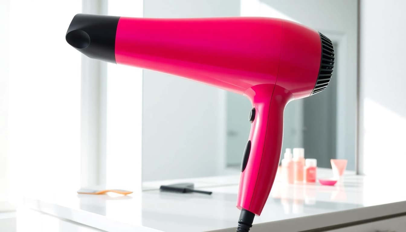 Mit laifen swift Haartrockner, der stilvoll auf einem modernen Schminktisch präsentiert wird.