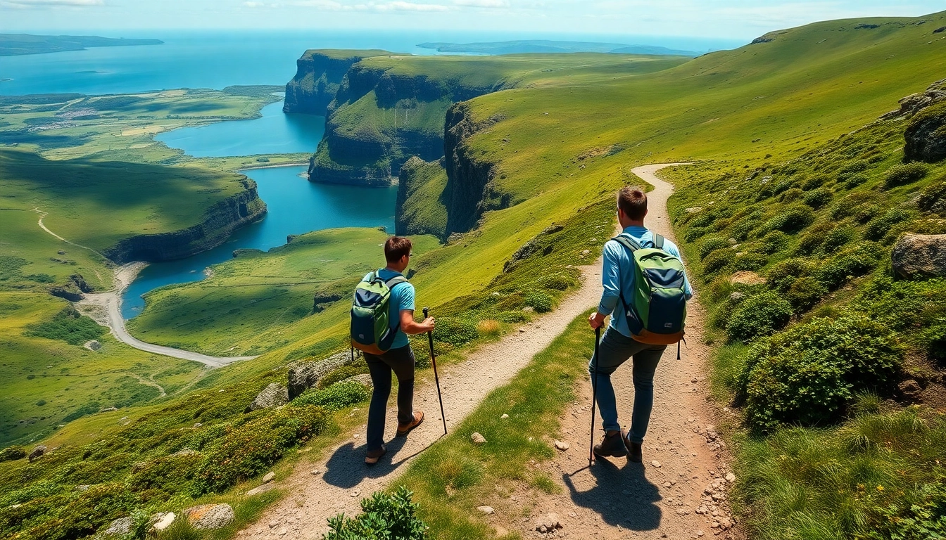 Wandern Irland Urlaub auf malerischen Wanderwegen der irischen Landschaft.