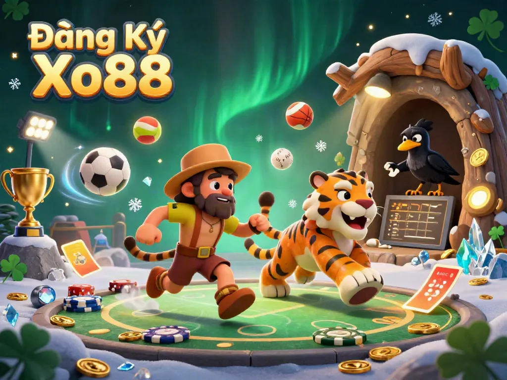 Experience the thrills of Đăng Ký Xo88 with wildly dynamic characters in a vibrant casino scene.