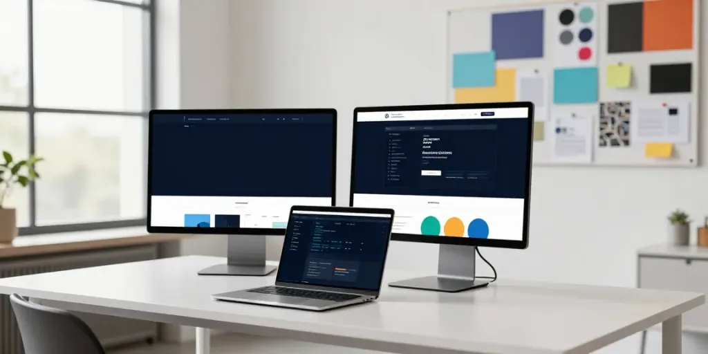 Webdesign Saarland: Kreative Webdesigner arbeiten an modernen Website-Entwürfen.