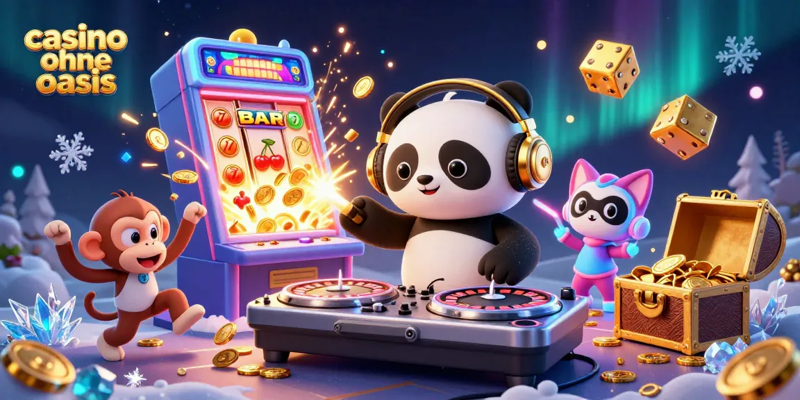 Experience the vibrant energy of casino ohne oasis with animated characters in a dazzling casino setting.