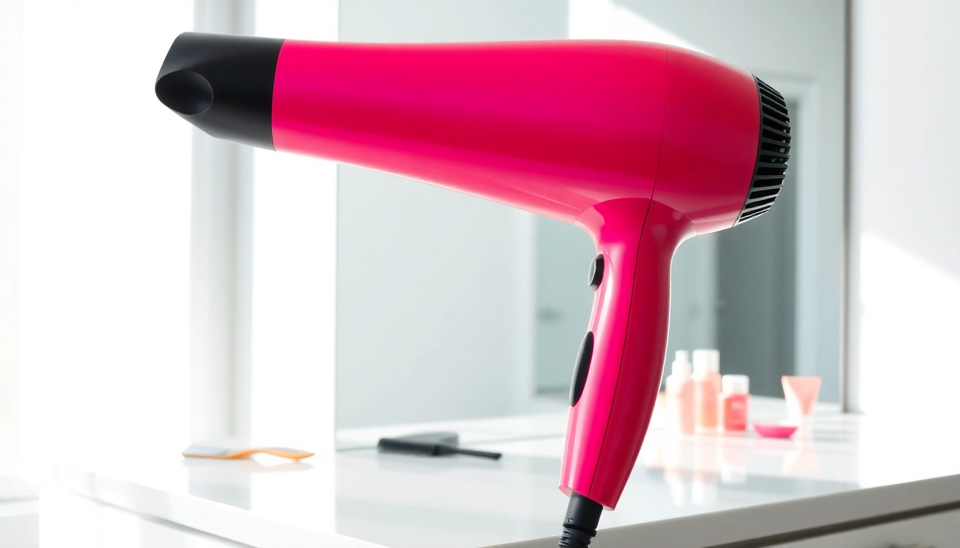 Mit laifen swift Haartrockner, der stilvoll auf einem modernen Schminktisch präsentiert wird.