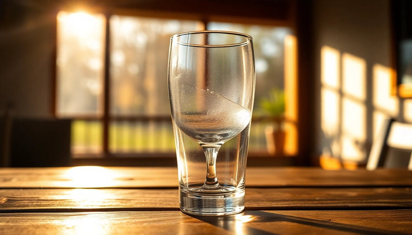 Erleben Sie die Reinheit von Kolloidales Silber 75 ppm in einem eleganten Glas auf einem rustikalen Tisch.