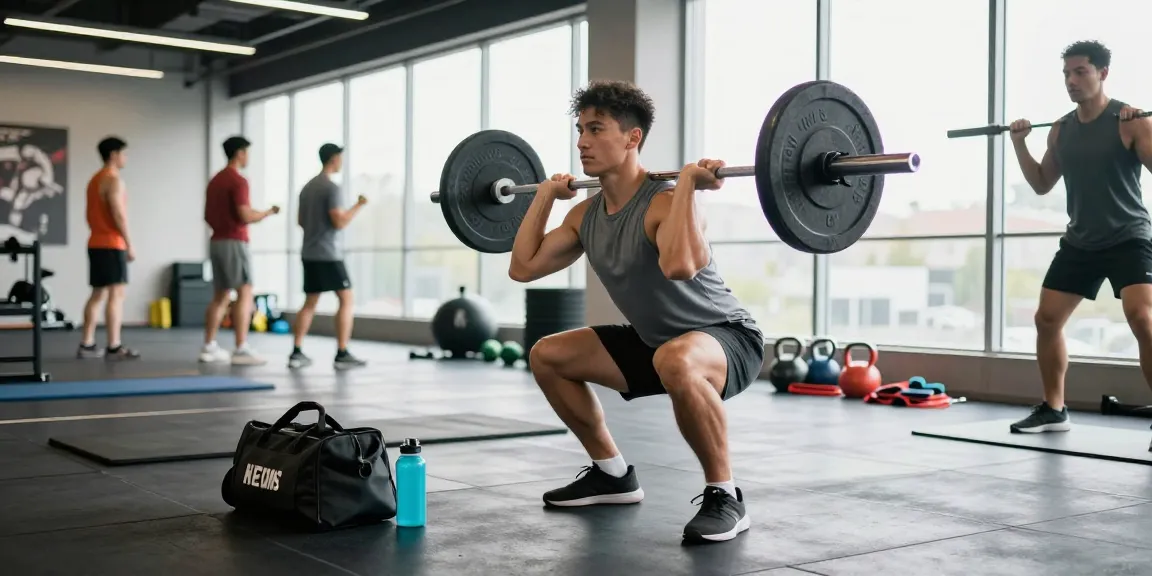 Anabolika Shop - Example of a dedicated gym scene with an athlete lifting weights while surrounded by fitness gear