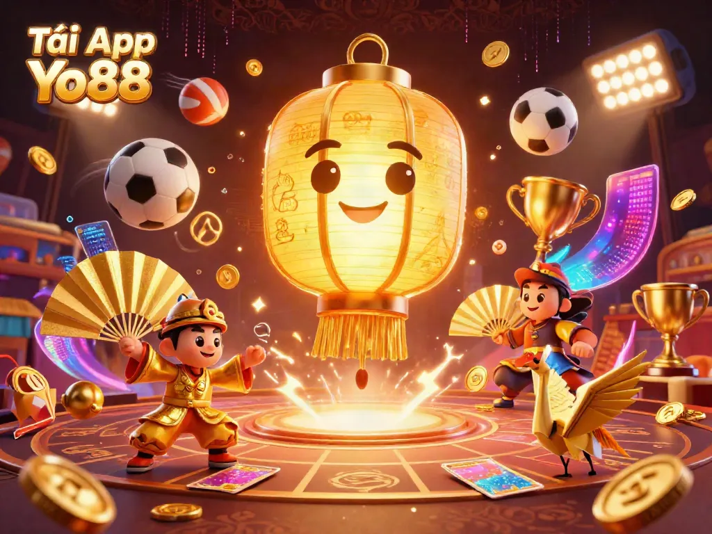 Tải App Yo88 for instant access to mobile gaming excitement with a vibrant 3D casino scene.