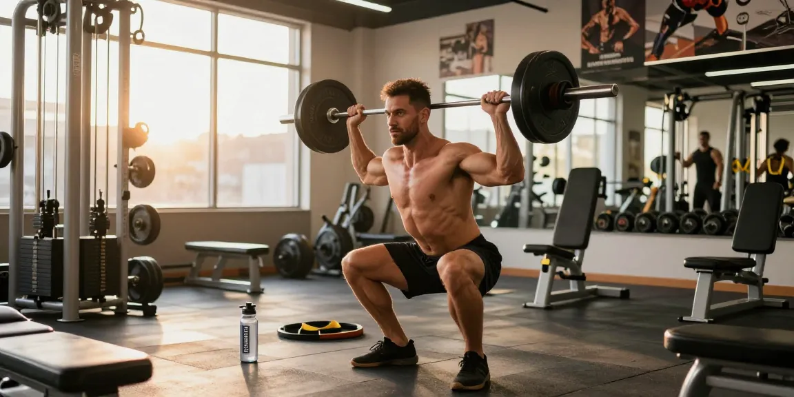 Kraftsportler im Anabolika Shop Deutschland hebt Gewichte in einem modernen Fitnessstudio und zeigt Stärke und Entschlossenheit.