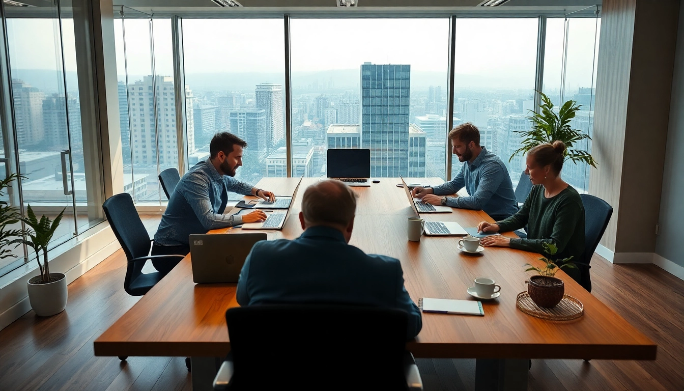 Headhunter Vertrieb Team arbeitet engagiert an Personalvermittlungen in modernem Büro.