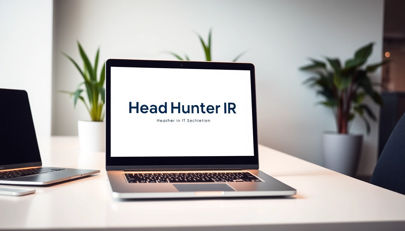 Ergebnisse von Headhunter IT auf einem Laptop in einem modernen Büro.