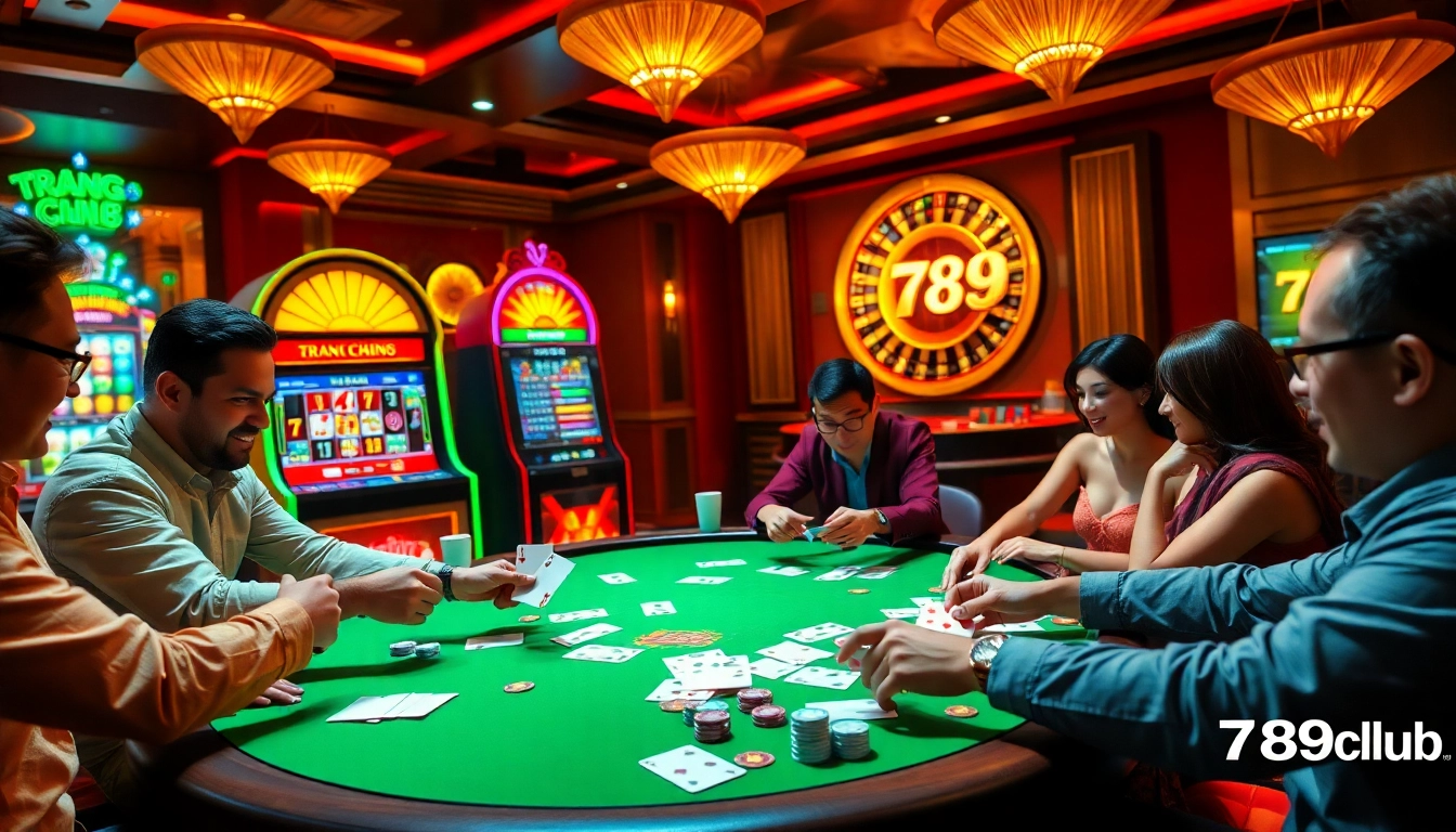 Engaging players enjoy a thrilling game at the casino with Trang Chủ 789club branding.