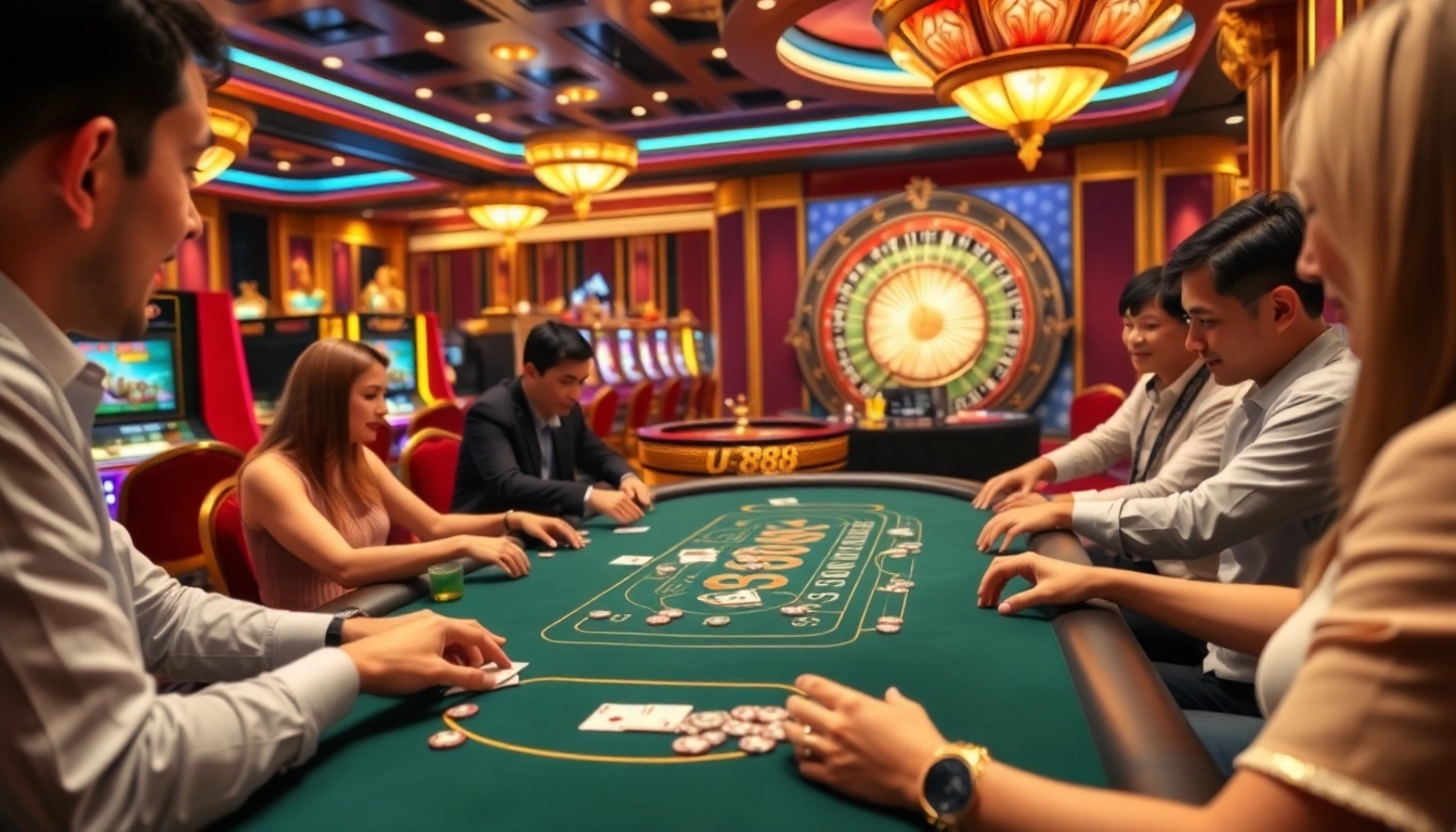 Cheers erupt at the U 888 casino table as players engage in thrilling poker action and wins.