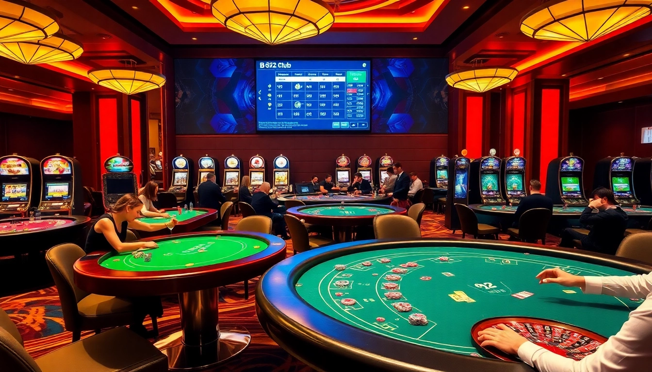 Experience the thrill of the b52 club with vibrant casino tables and exciting gambling action.