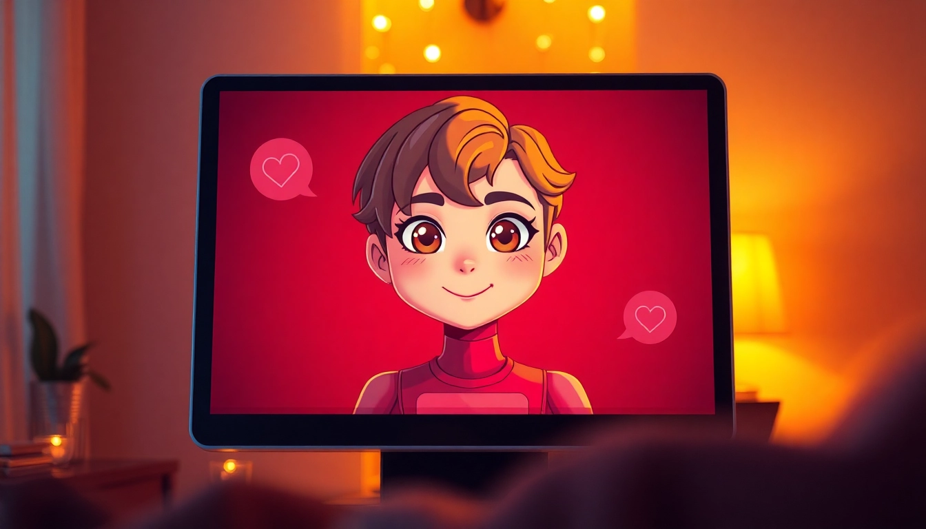 Engaging NSFW AI chat interface with animated character for user interaction.