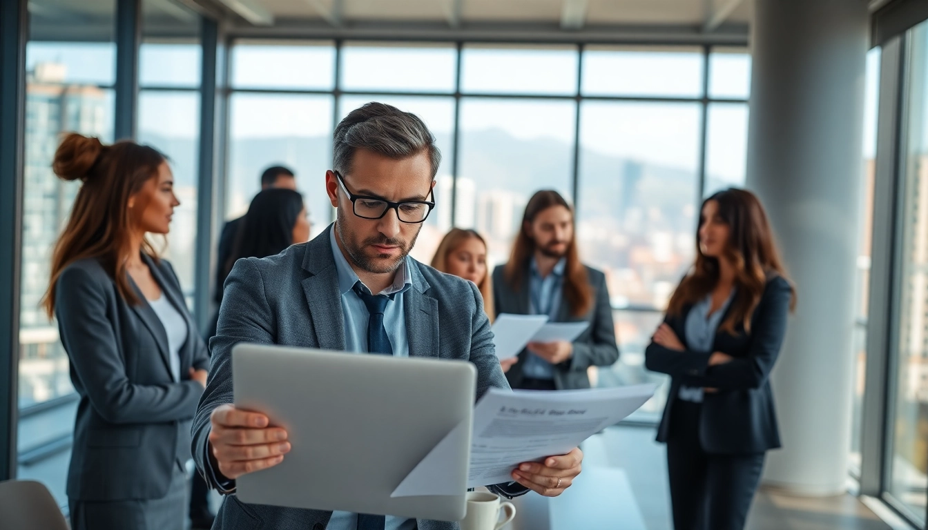 Headhunter Schweiz berät Klienten in einem modernen Büro mit tollem Ausblick.