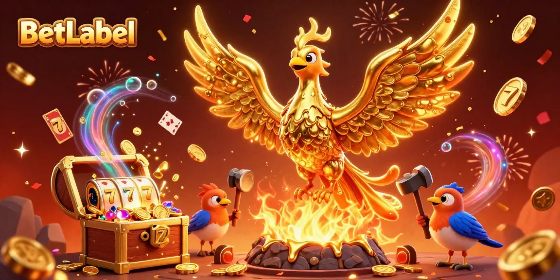 BetLabel offers an immersive casino experience with a golden phoenix and dynamic gaming elements.
