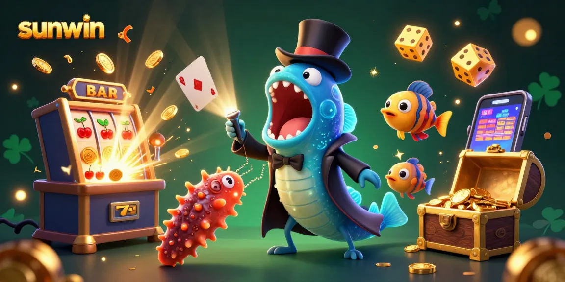 Experience the magic of sunwin as deep-sea creatures perform dazzling tricks amidst casino games.